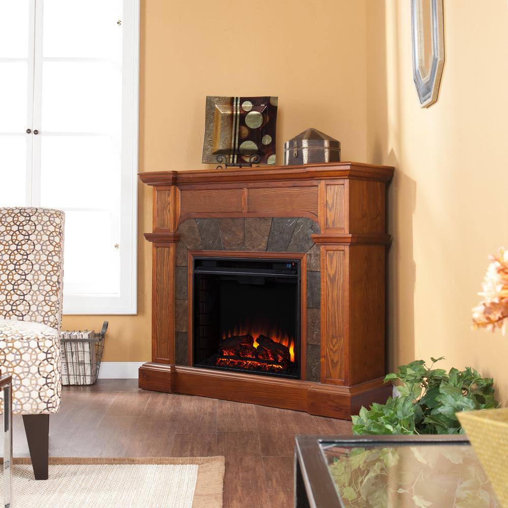 Glen Cove 45.5 in. W Convertible Electric Fireplace in Mission Oak - Avayadevconnect