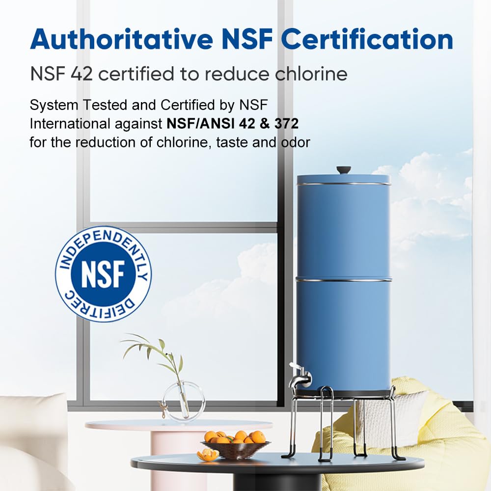 2.25 Gallon Gravity Water Filter System Stainless Steel Countertop Water Filter System Water Purifier
