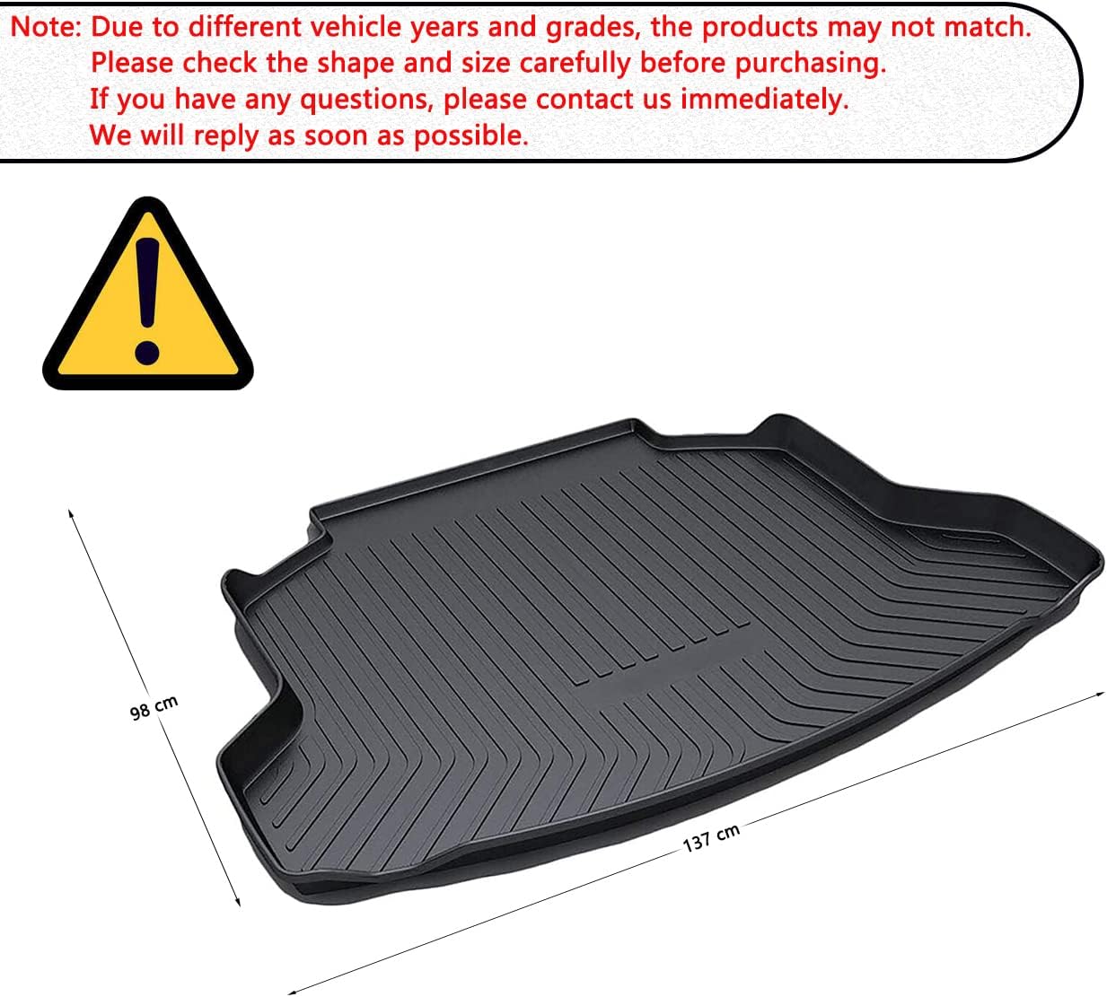 CRV Cargo Liners - Compatible with CRV 2007- 2016 Models, All-Weather Rear Trunk Tray Cargo Mats Custom Fit for Honda CR-V