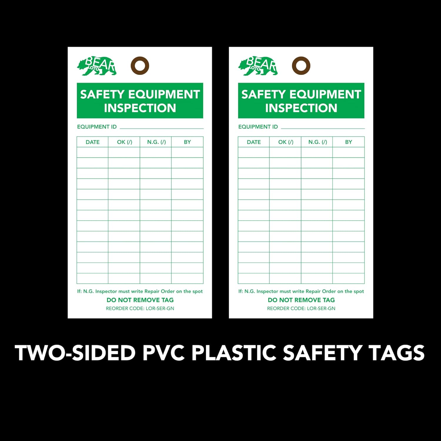 BearLOTO Safety Equipment Inspection Notice - Hazard & Accident Prevention Tag - Multipurpose