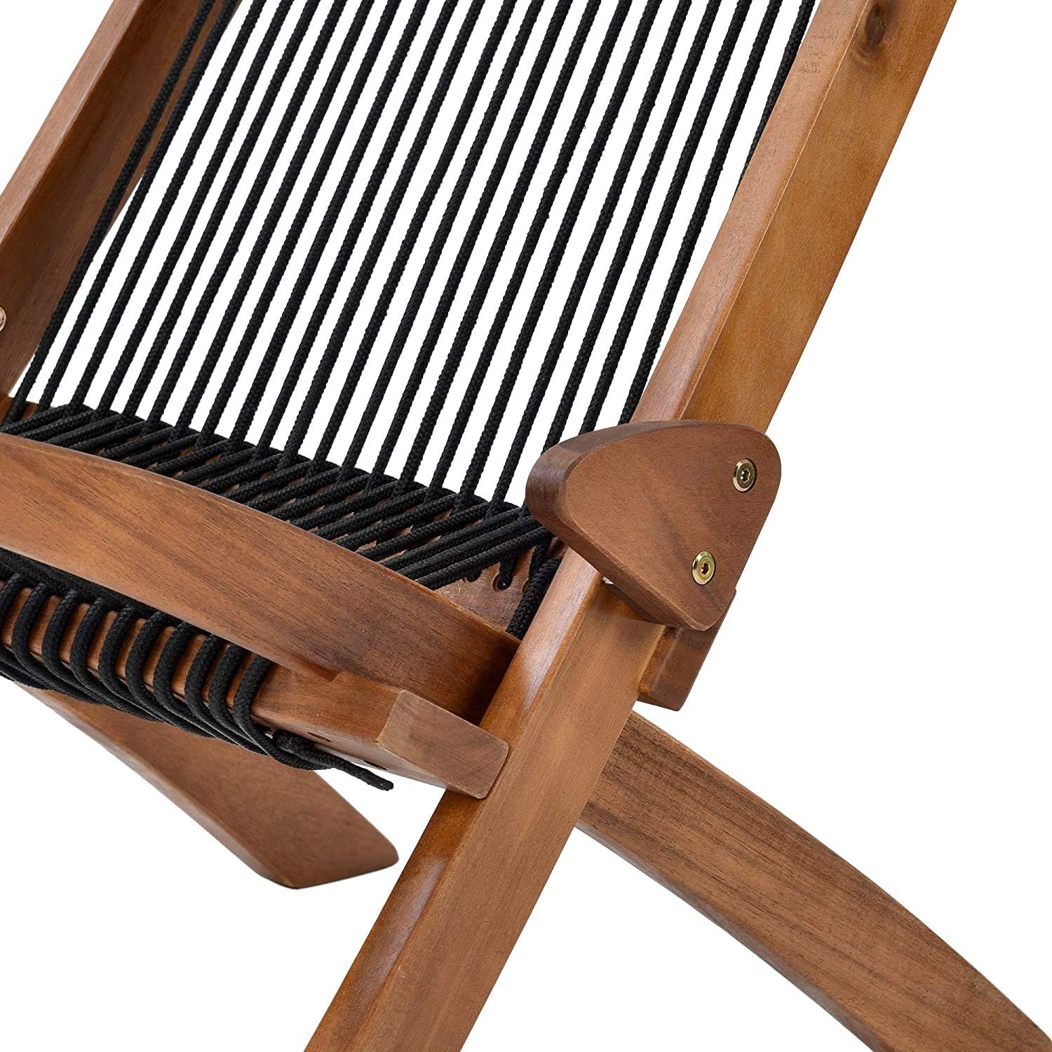 Folding Wooden Outdoor Lounge Chair Low Profile Acacia Wood Lounge Chair for The Patio Porch Deck Balcony Lawn Garden Wood Accent Furniture for Home