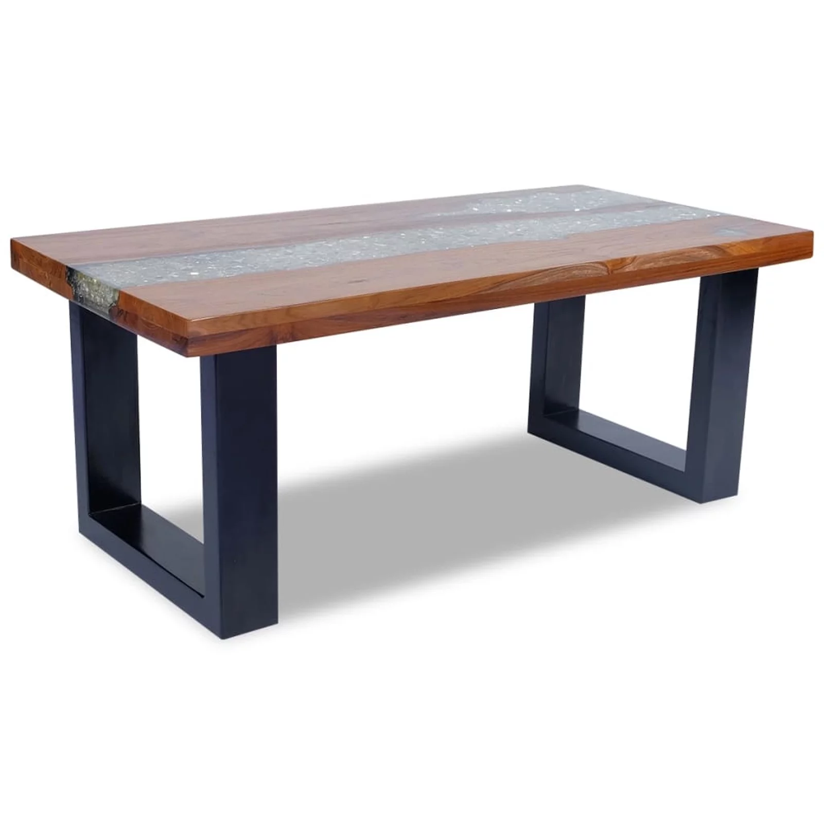 Gecheer Handmade Teak Resin Coffee Table Rustic Home Decor Furniture