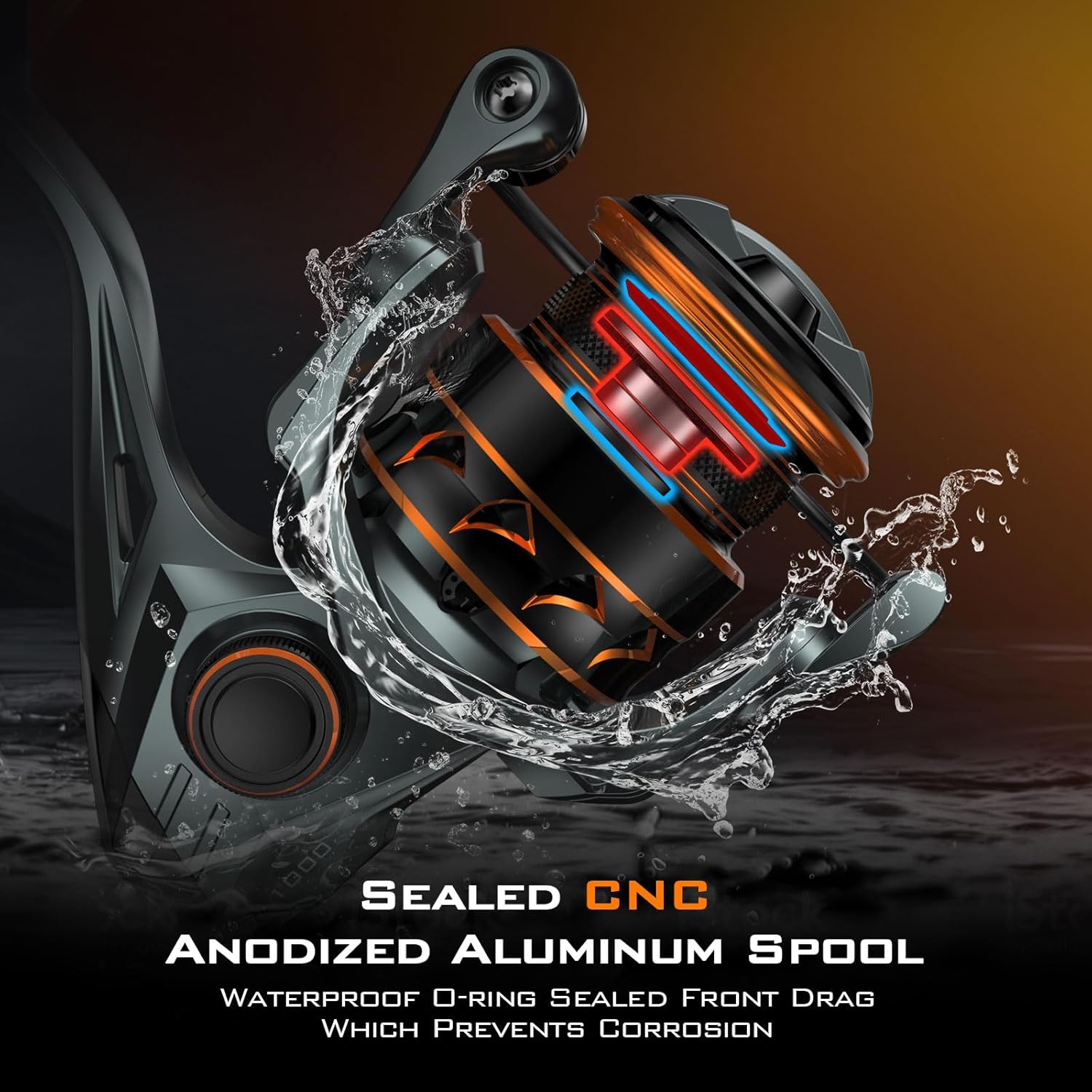 KastKing Kestrel Spinning and Ice Fishing Reel 1000 SFS Carbon Body, Lightweight and Weighs 4.6 Oz, Full Carbon Fiber Frame