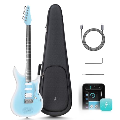 Enya Electric Guitar Inspire 39" Smart Electric Carbon Fiber Guitarra with 15W Wireless Speaker, 20 Distinct Tones, Onboard Presets, Charging Cable