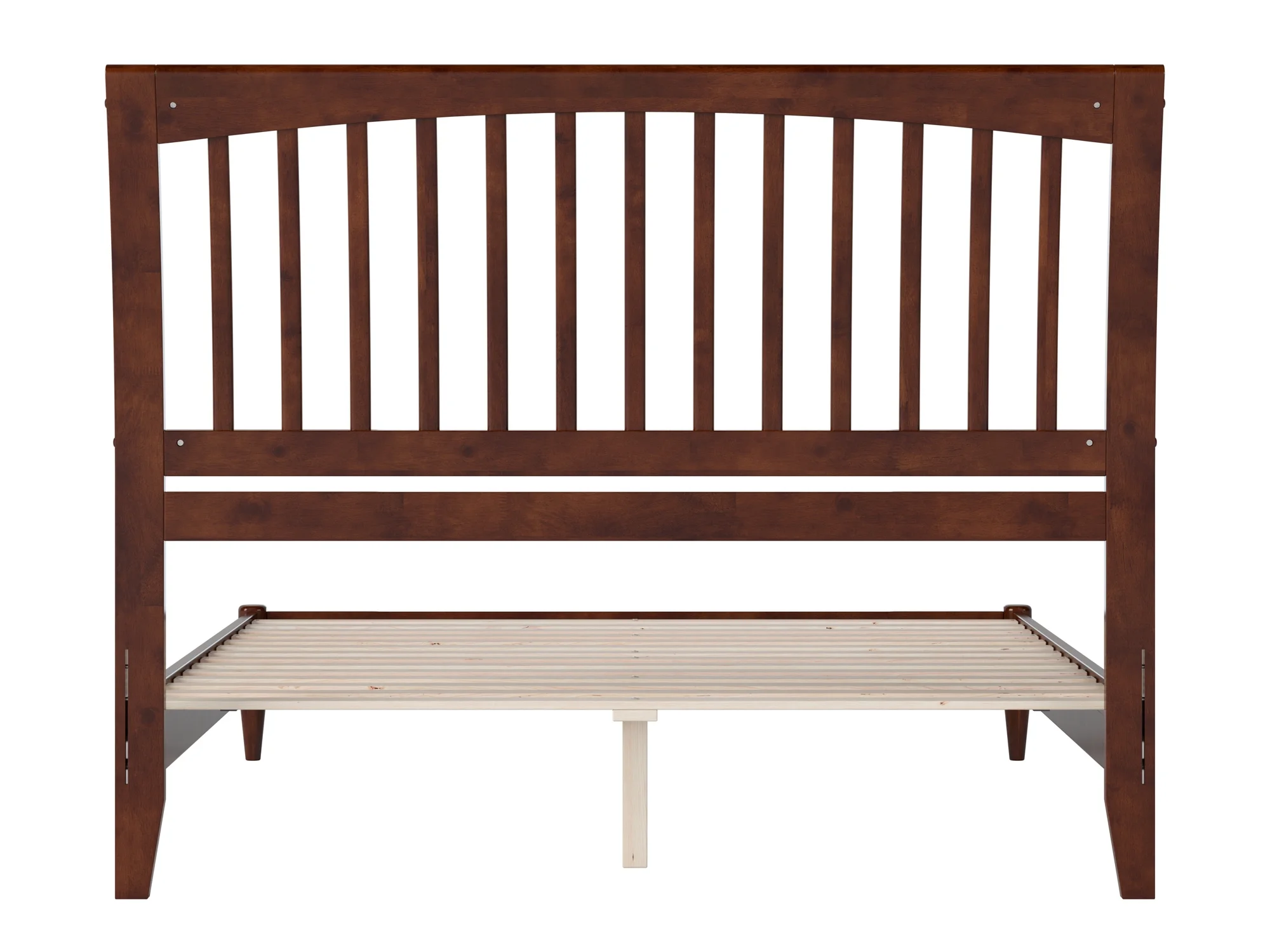 AFI Orleans Queen Solid Wood Low Profile Sleigh Platform Bed, Walnut