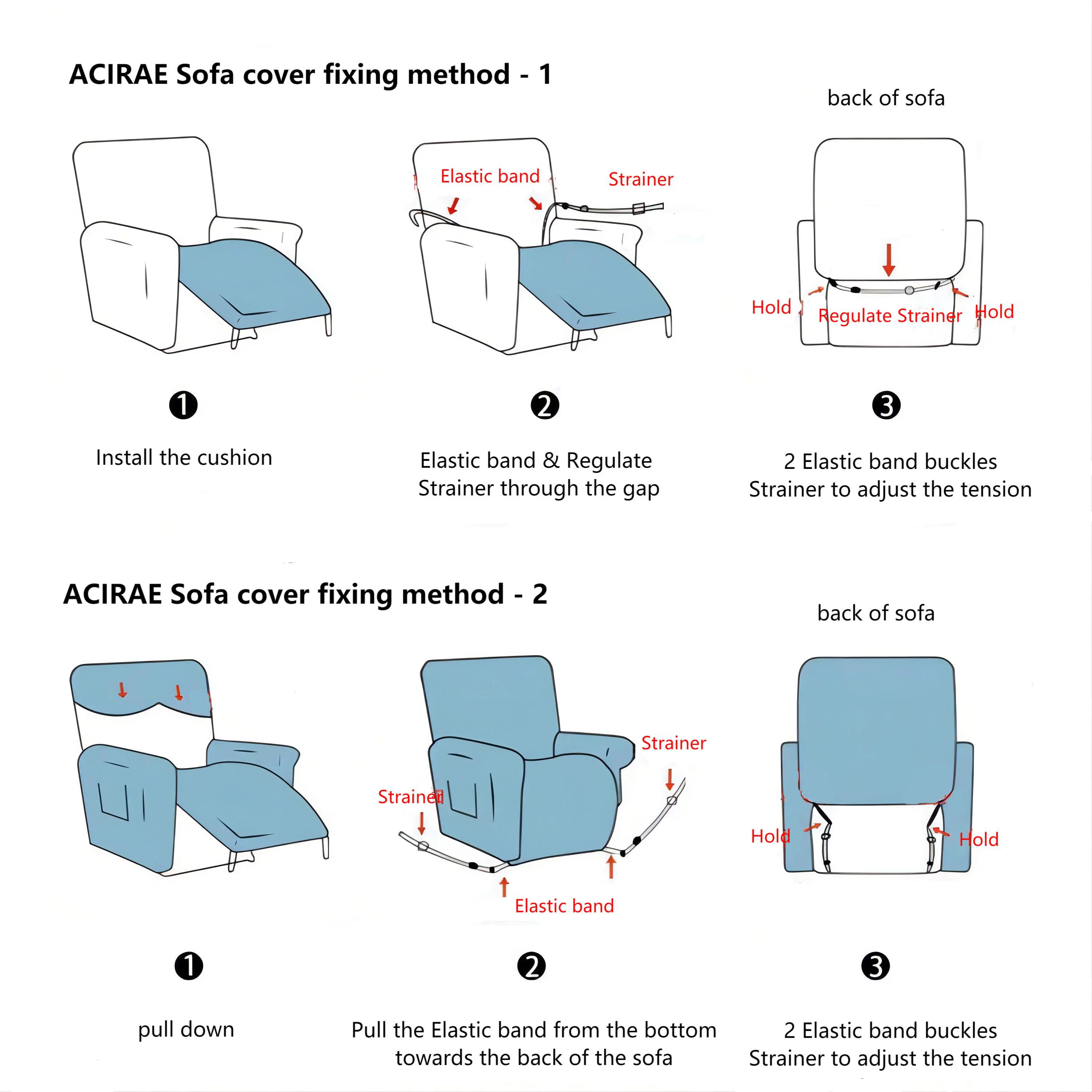 PU Leather Recliner Chair Cover 4-Pieces Waterproof Stretch Reclining Armchair Couch Slipcover Furniture Protector with Pockets, 1 Seater/Black