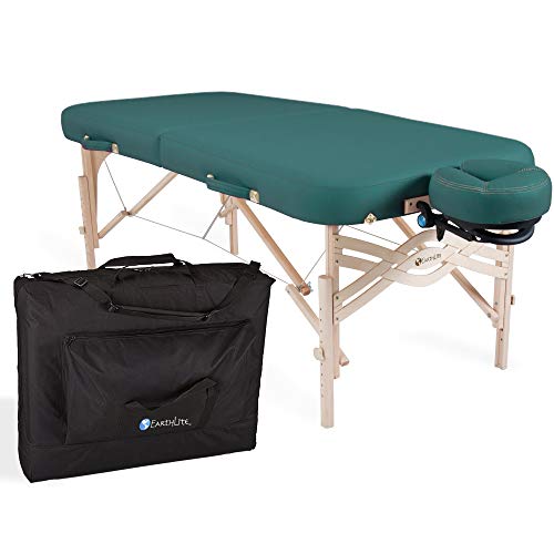 EARTHLITE Premium Portable Massage Table Package SPIRIT - Spa-Level Comfort, Deluxe Cushioning incl. Flex-Rest Face Cradle & Strata Face Pillow