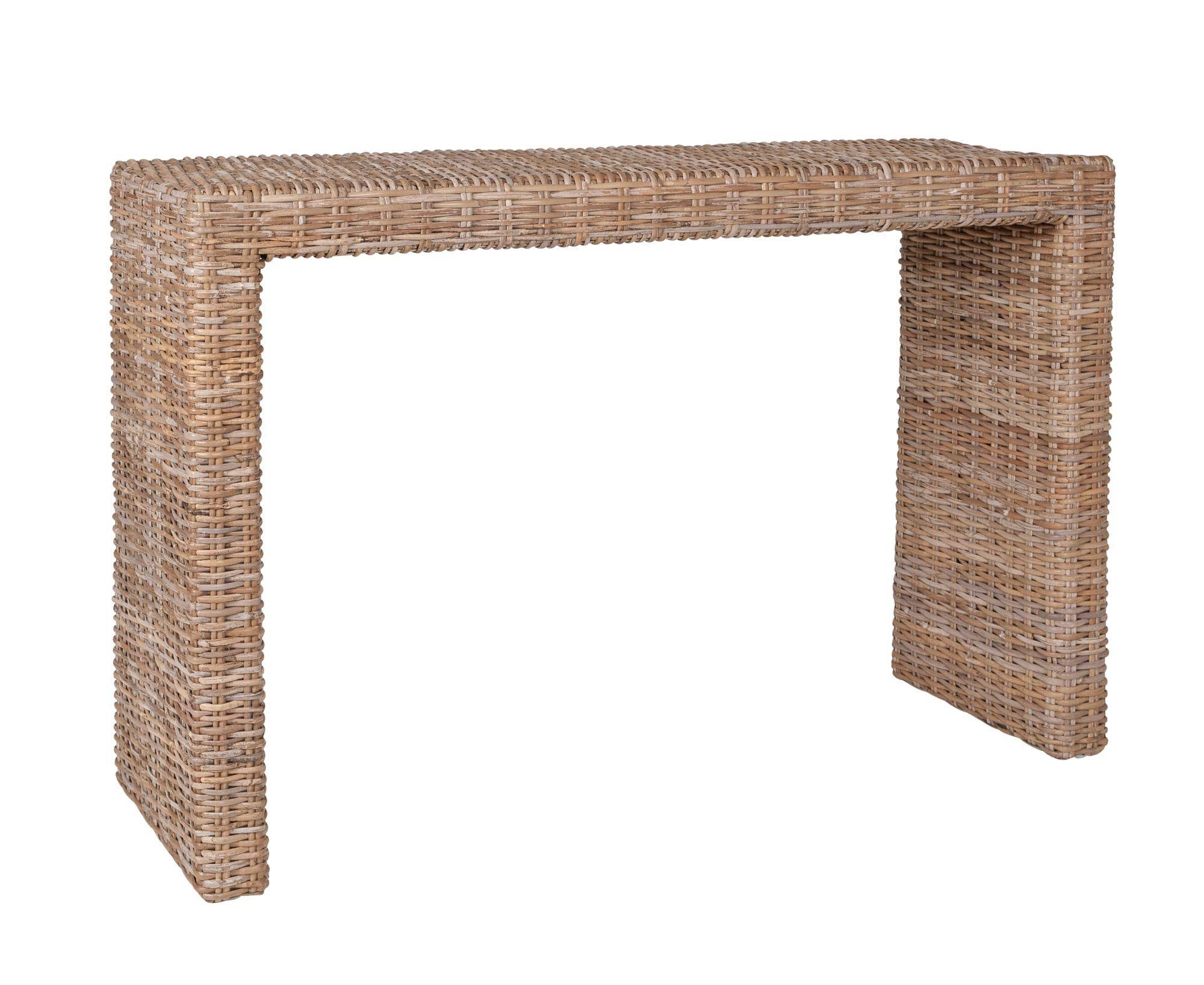 East at Main Caspian Rattan Console Table - Natural - Wicker