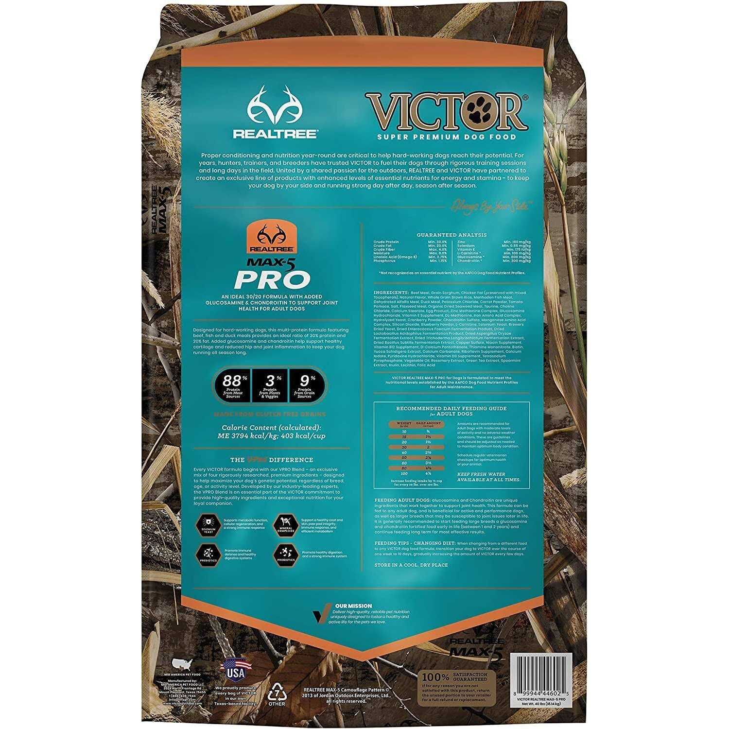 Victor Realtree Max-5 Pro Dry Dog Food - Pet Supplies online store