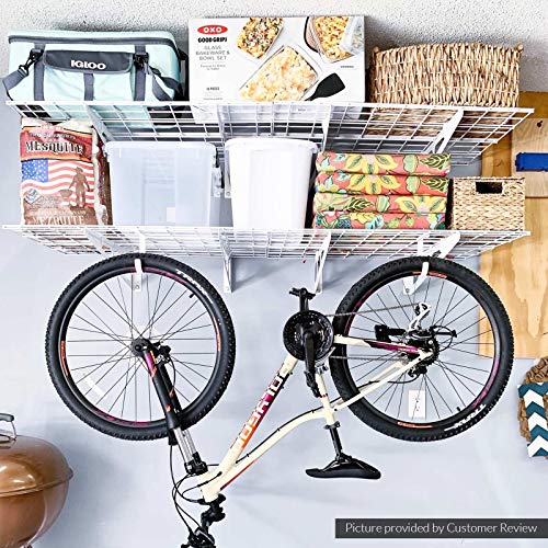 FLEXIMOUNTS 2-Pack 2x6ft Garage Shelving 24-inch-by-72-inch Wall Shelf Garage Storage Rack Floating Shelves, Black