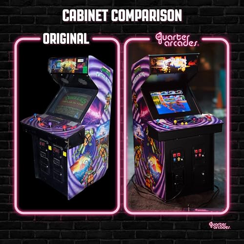 Numskull Quarter Arcades Teenage Mutant Ninja Turtles Collector's Edition Mini Arcade - 1/4 Scale Authentic Wooden Replica, Original ROM