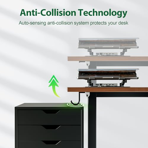 Agilestic L Shaped Electric Standing Desk with 2 Drawers, 63 Inch Ergonomic Adjustable Height Desk with Storage