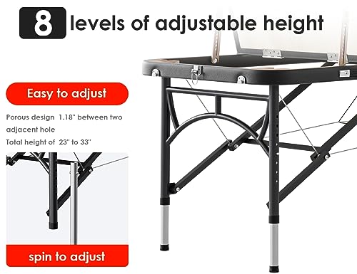 CLORIS 84" Professional Massage Table Portable 2 Folding Lightweight Facial Solon Spa Tattoo Bed Height Adjustable with Carrying Bag & Aluminium Leg