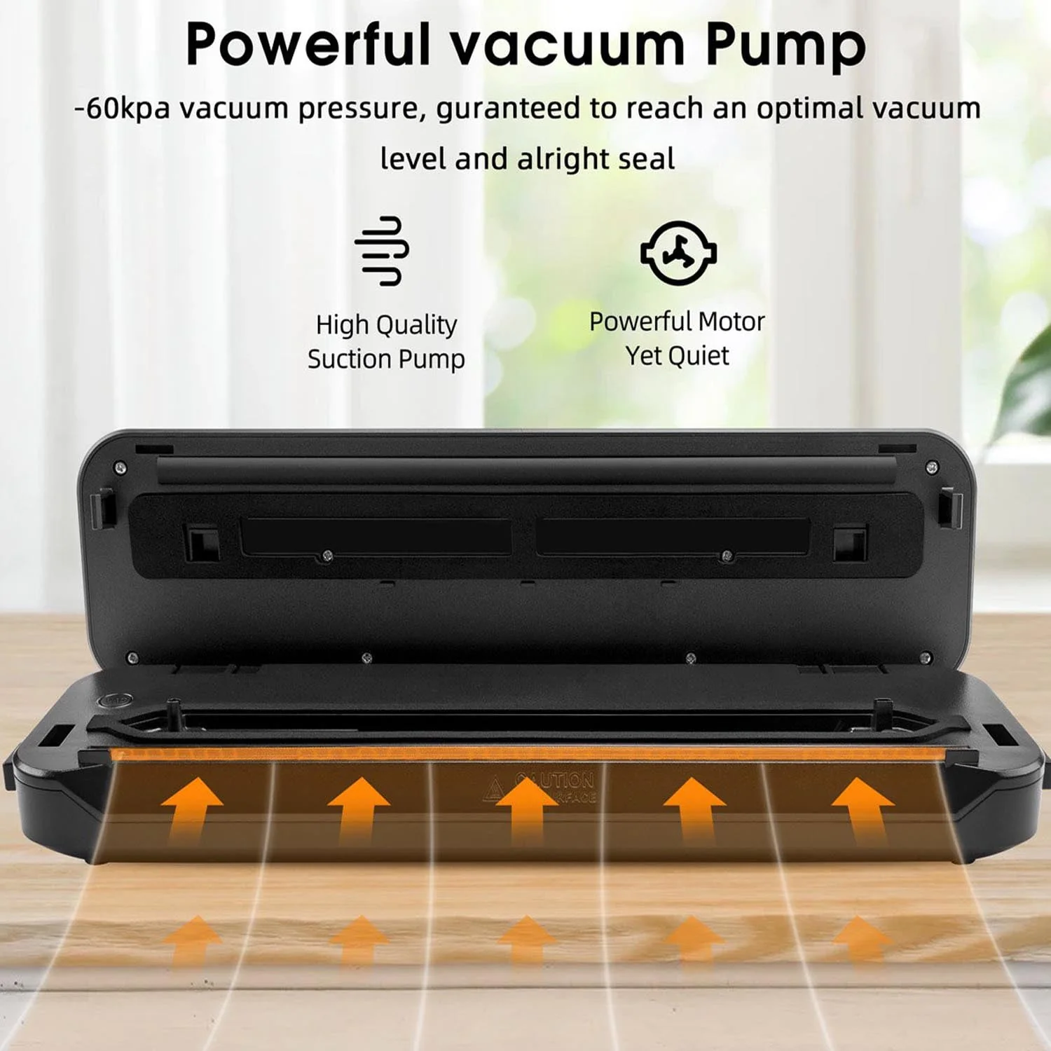 Food Vacuum Sealer Machine with 2 Rolls Food Vacuum Sealer Bags  .Food Storage Saver Dry & Moist Food Modes, Led Indicator Lights, Easy to Clean