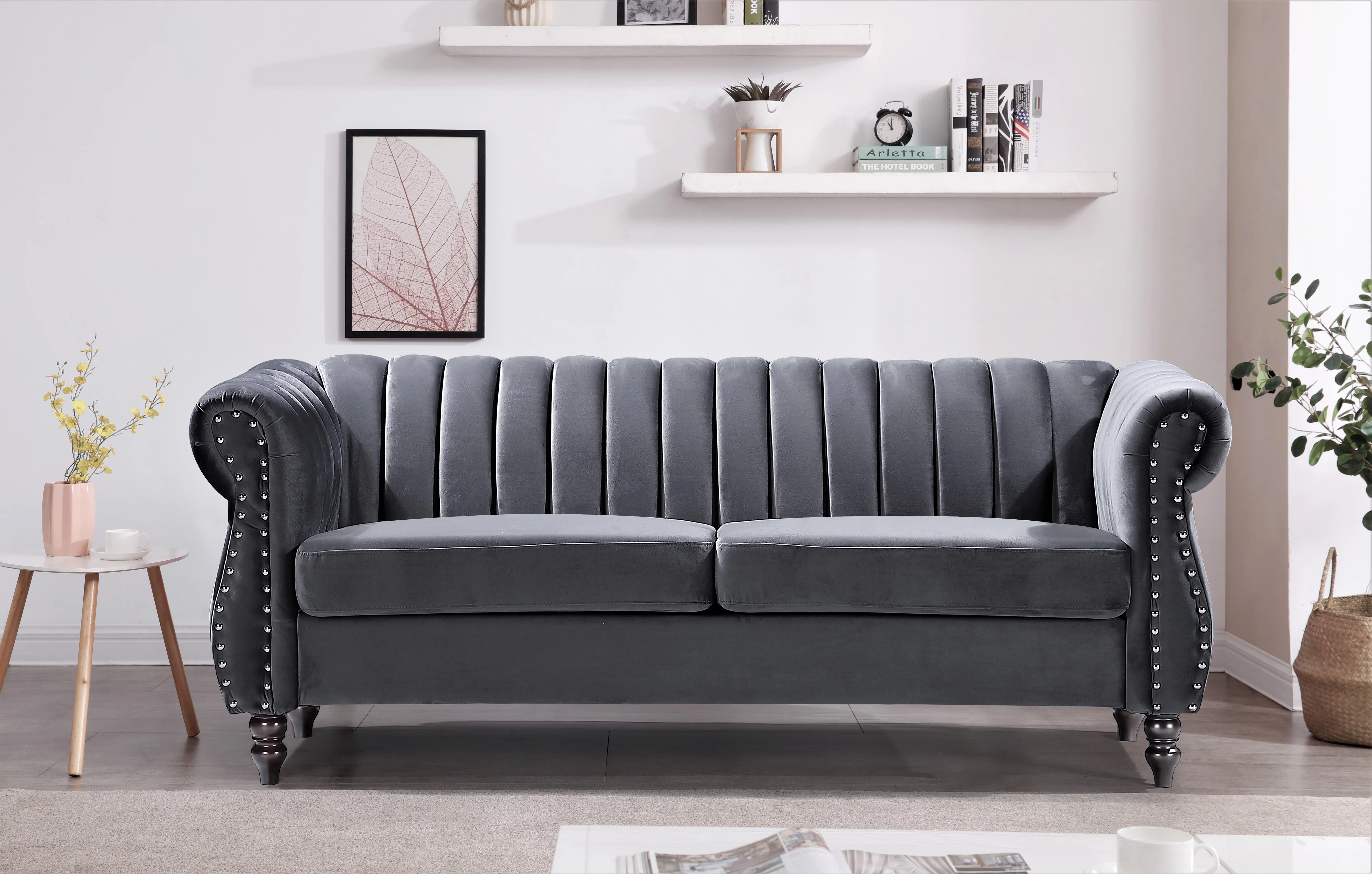 Adibah Velvet Chesterfield 2 Pieces Living Room Set