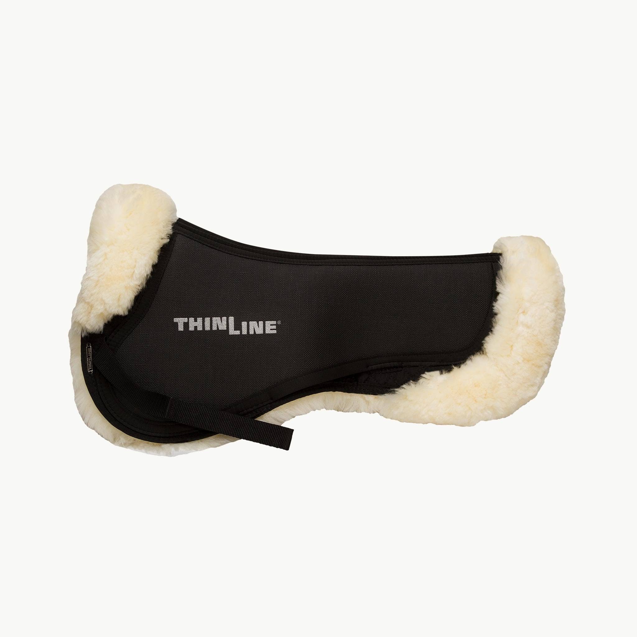 Thinline Full Sheepskin Trifecta Correction Half Saddle Pad in Black, Large