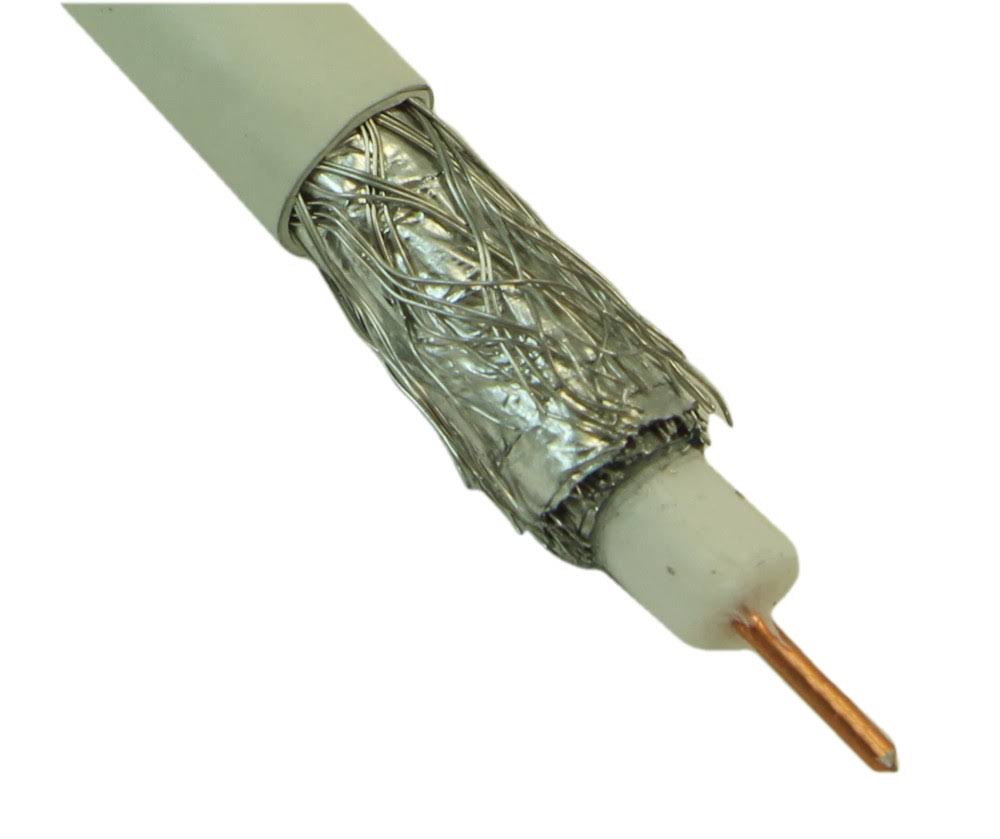 RG6 Quad SHIELD/PLENUM HI-Bandwidth Bulk Coax Cable in White Size 1000 Feet