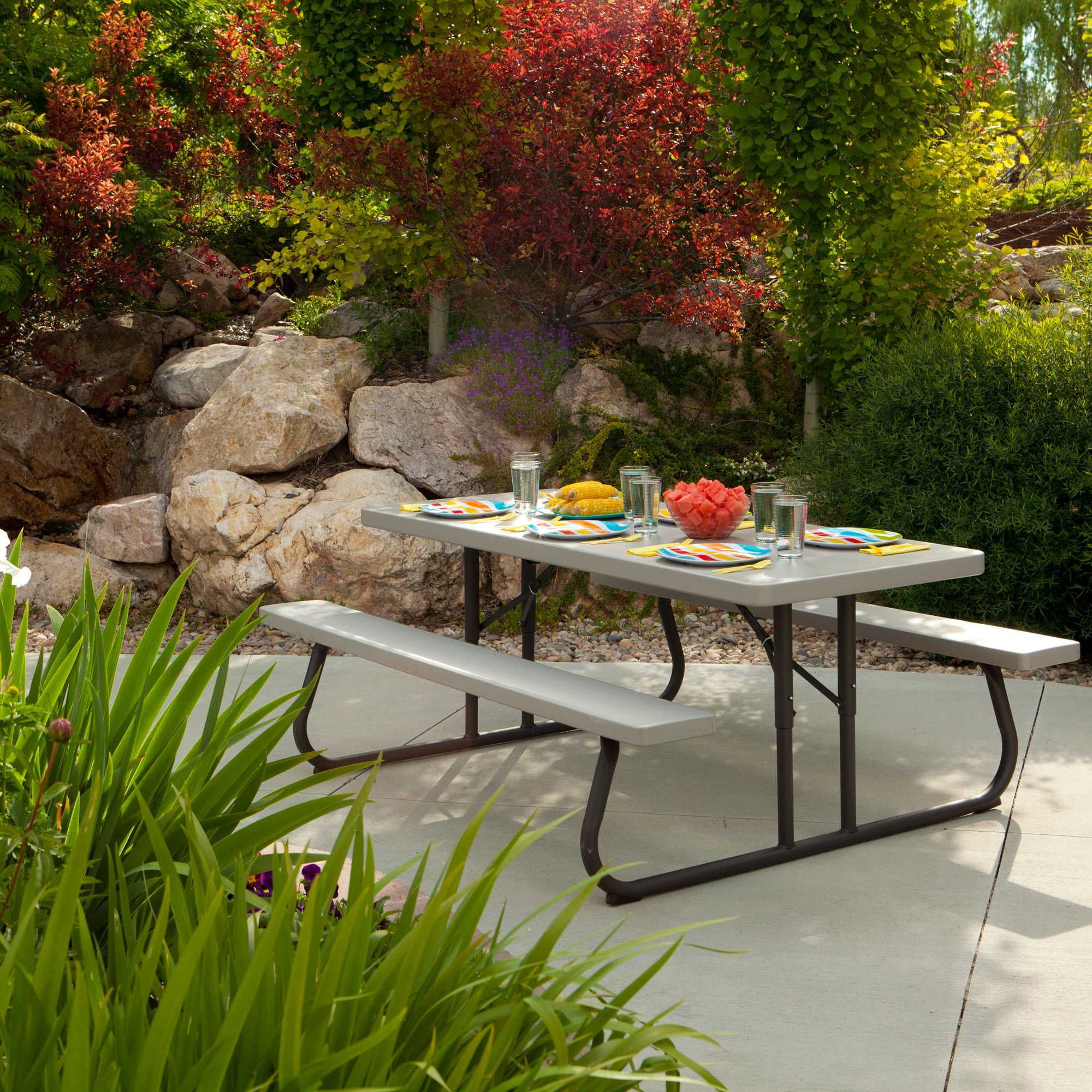 Lifetime 6 Foot Folding Picnic Table, Putty, 22119 - Radiant Selections