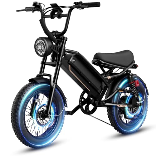 Electric Bike for Adults, 1500W 28MPH Max 55 Miles Electric Motorcycle with 48V Removable Battery, 16'' Fat Tire Full Suspension