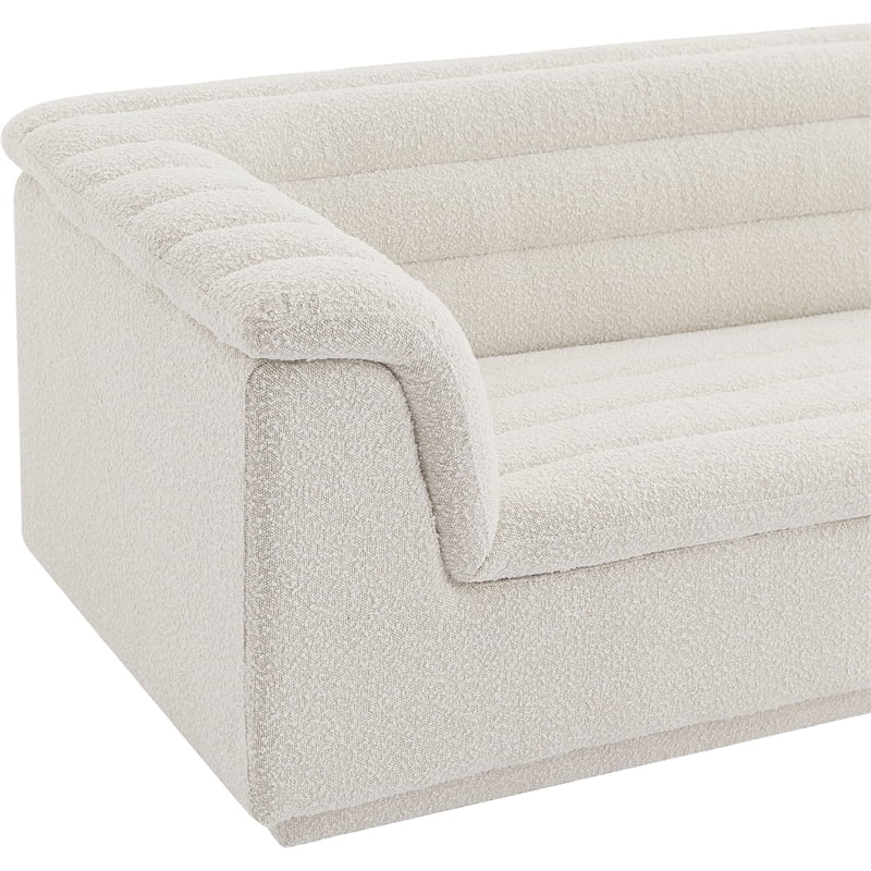 Meridian Furniture Cascade Cream Boucle Fabric Loveseat
