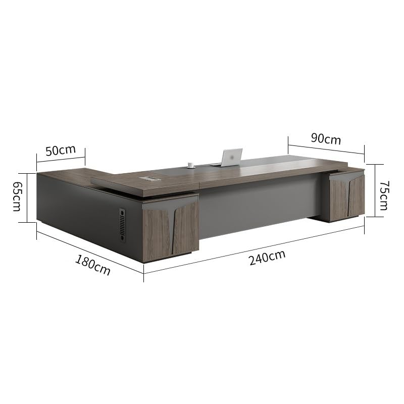 Modern Luxury Executive Office Desk Reception Desks with Drawers, Boss Table Computer Desk Home Office Furniture for CEO Boss Manager(102in)