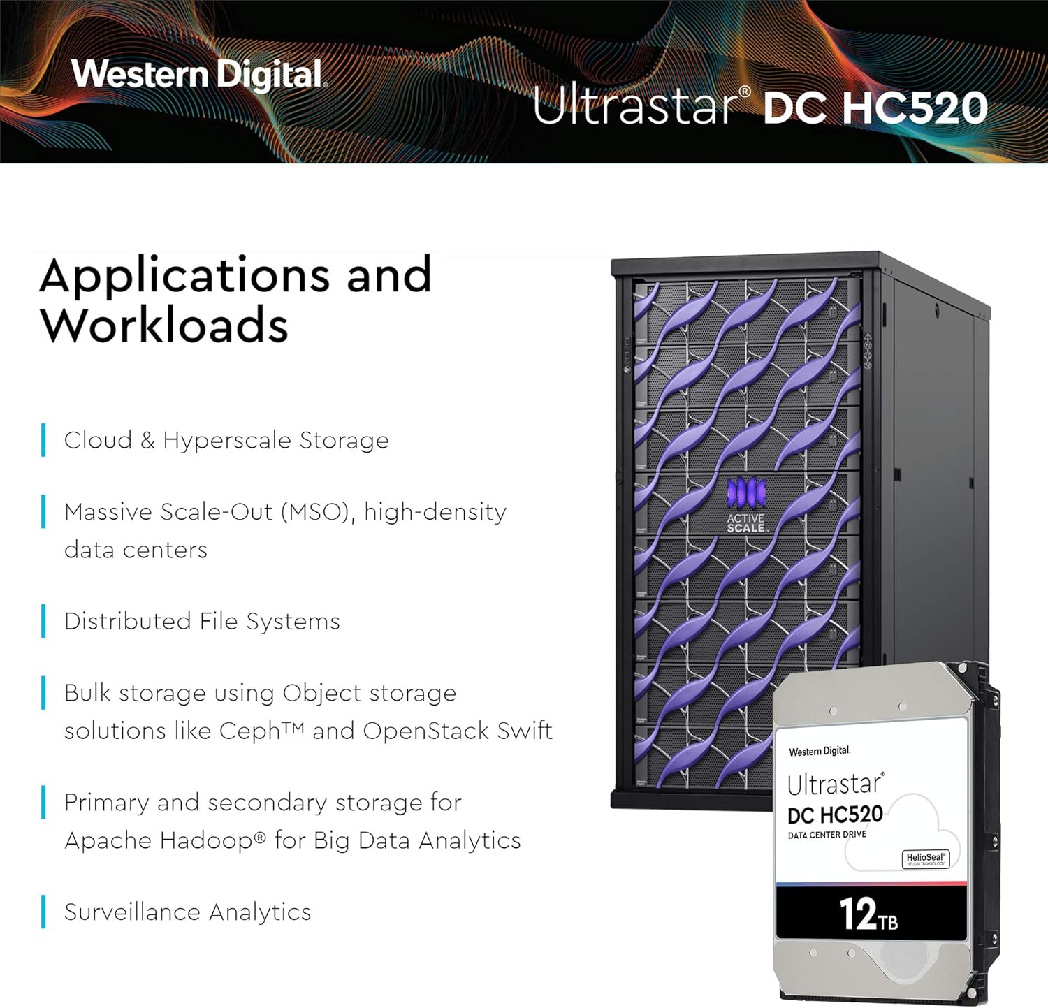 HGST - WD Ultrastar DC HC520 HDD | HUH721212ALE600 | 12TB 7.2K SATA 6Gb/s 256MB Cache 3.5-Inch Helium Data Center Internal Hard Disk Drive