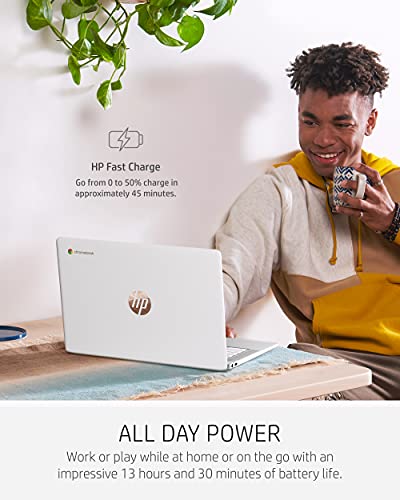 HP 15.6 HD Premium Chromebook, Intel Celeron N Processor 3.7GHz Turbo Speed, 8GB Ram, 64GB SSD, Ultra-Fast WiFi Up to 1700 Mbps, Chrome OS