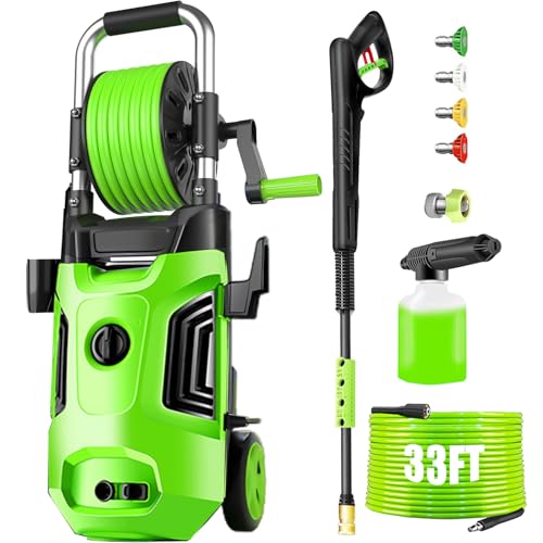 Electric Pressure Washer 4800 PSI 4.0 GPM Power Washers Electric Powered with with 33ft Pressure Hose, 4 Nozzle and Foam Cannon