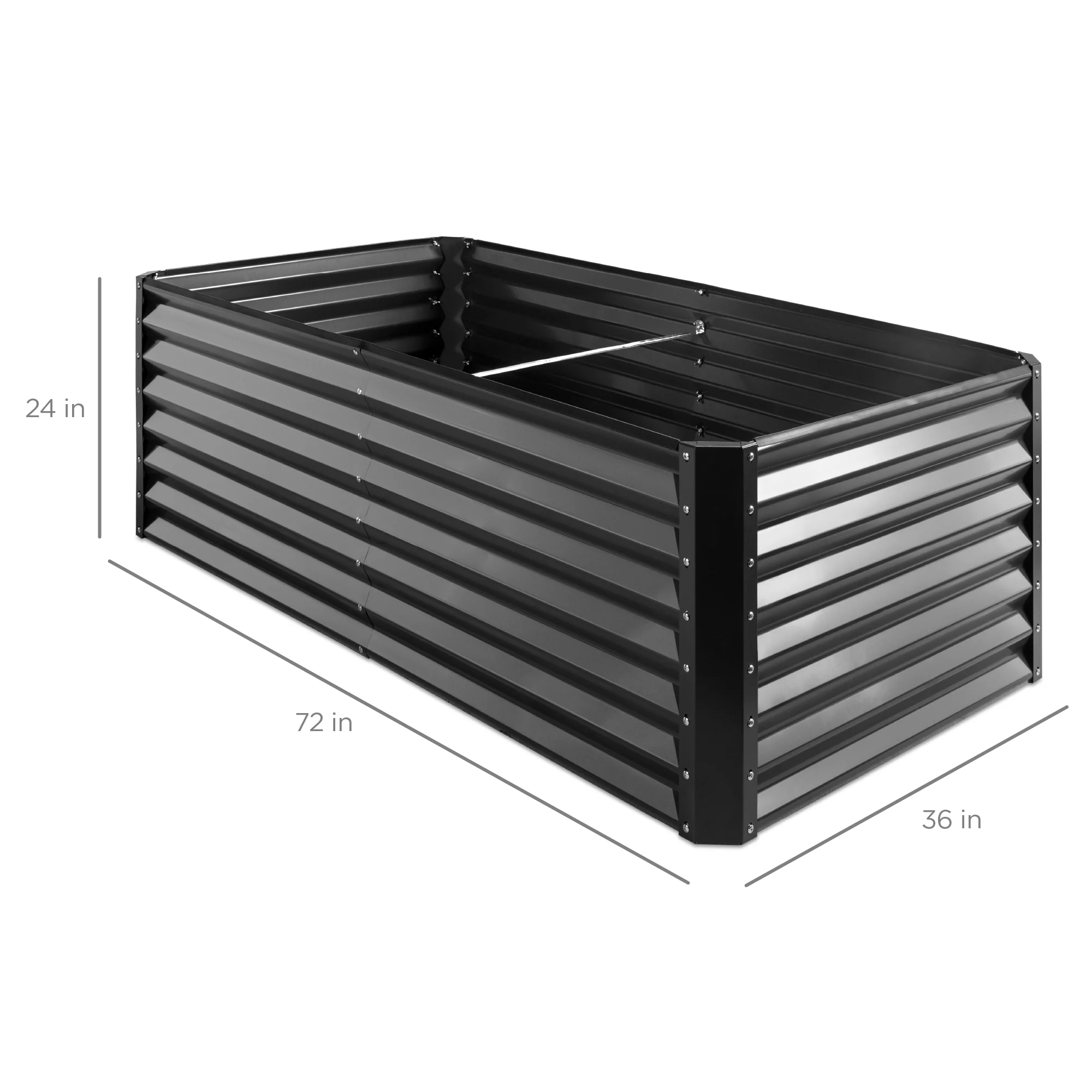 Best Choice Products 6x3x2ft Outdoor Metal Raised Garden Bed, Planter Box for Vegetables, Flowers, Herbs - Gray - Radiant Selections