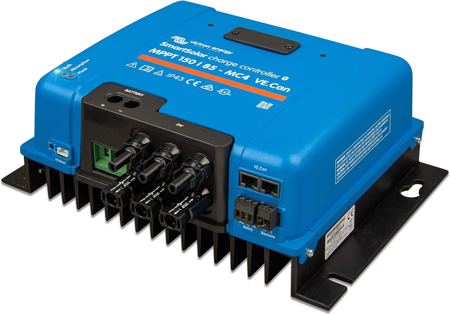 Victron Energy SmartSolar MPPT MC4 VE.Can 250V 100 amp 12/24/36/48-Volt Solar Charge Controller (Bluetooth)