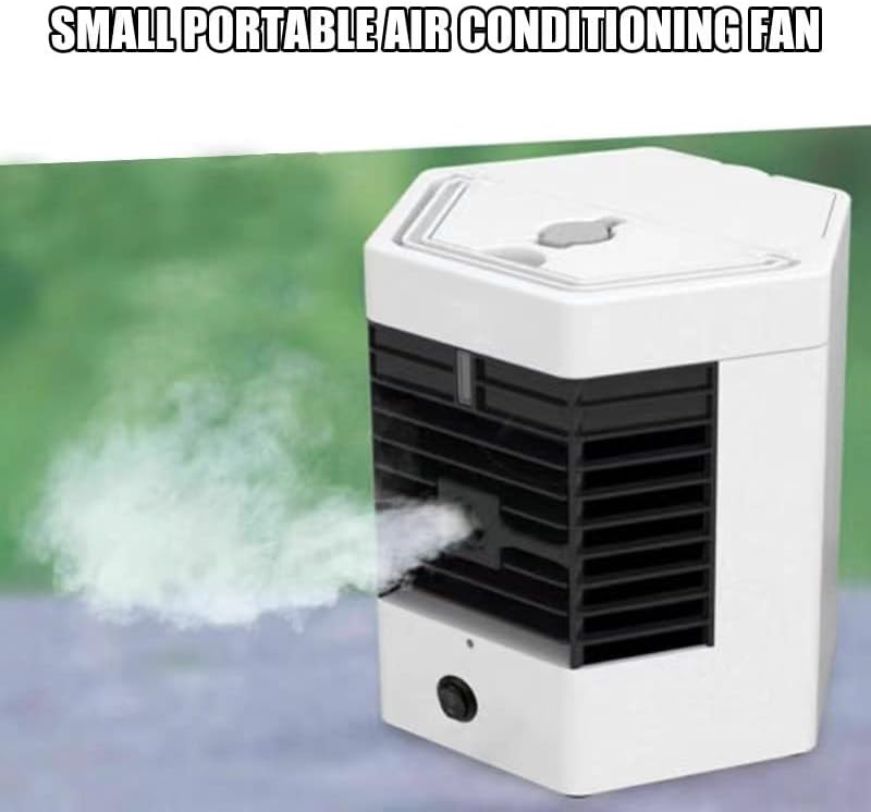 Portable air conditioner, personal air cooler, 2-speed, mini air conditioner, table fan in room and office, air humidifier, air cooler with USB cable