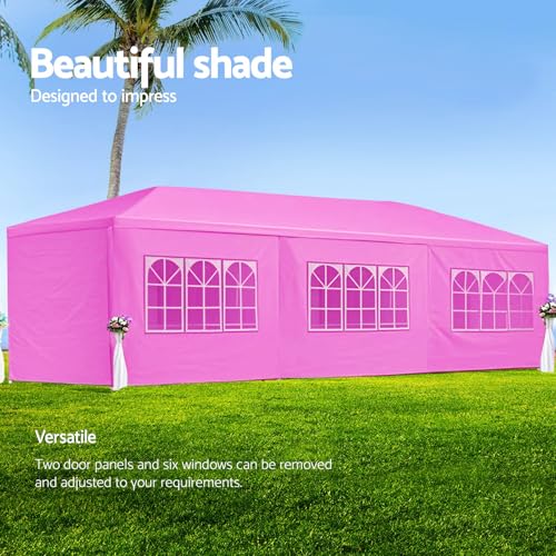10'X30' Outdoor Party Tent Gazebo with 8 Removable Sidewalls, Large Wedding/Event Canopy Marquee Featuring Windows