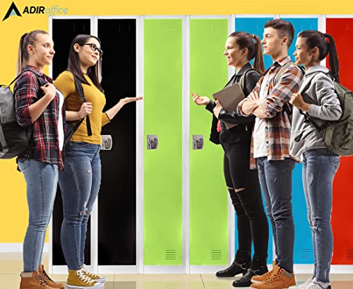 AdirOffice Large Steel Metal Storage School Locker - Single Tier Free Standing Storage Compartment