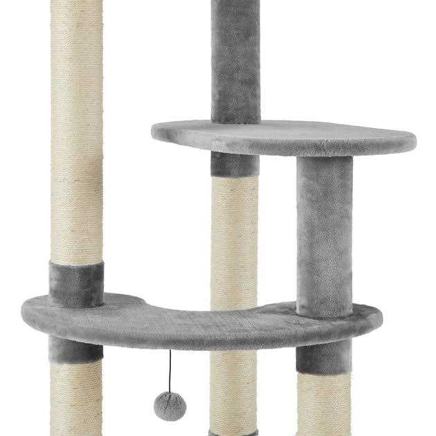 Frisco 59.5-in Heavy Duty Faux Fur Cat Tree Condo - Pet Supplies online store