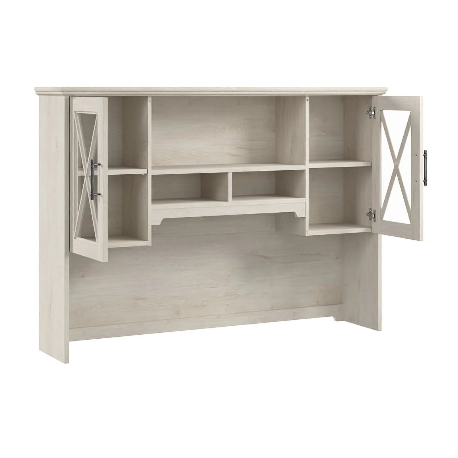 Bowery Hill Engineered Wood Hutch for Buffet Cabinet in Linen White Oak