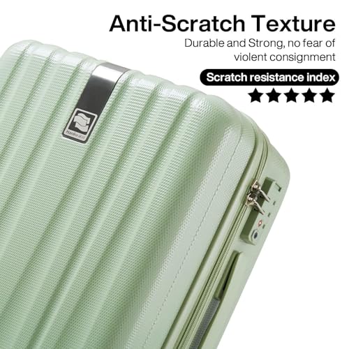 Hanke 29 Inch Luggage Suitcases With Spinner Wheels Lightweight PC hardside Rolling Suitcase With Travel Lock, Checked-Large 29-Inch(Blackish Green)