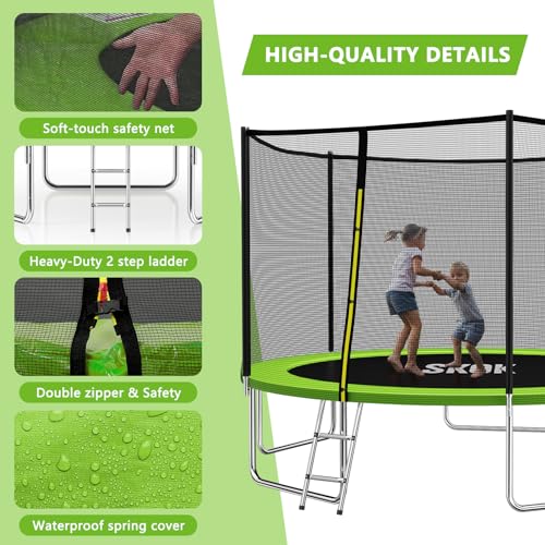 SKOK Trampoline 8FT 10FT 12FT 14FT 15FT Trampolines with Enclosure Net