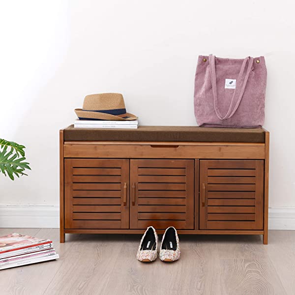 K KELBEL Shoe Rack & Shoe Bench & Shoe Cabinet & Boot Organizing Detachable Cushion with Hidden Storage Compartment