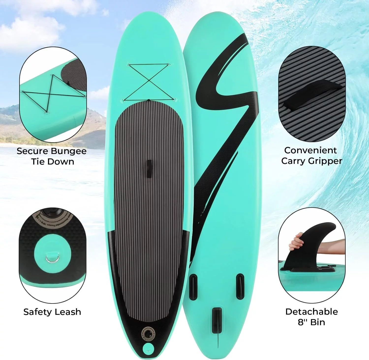 streakboard Inflatable Paddle Board Stand Up Paddle Board SUP with Complete Kit Non-Slip Deck - Radiant Selections