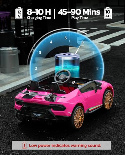 ELEMARA 2 Seater Ride on Toy for Big Kids,12V10Ah Lamborghini Ride On Car, 4.0 mph,Max 130lbs,Electric Car w/Remote, Kids' Electric Vehicles,3 Speeds
