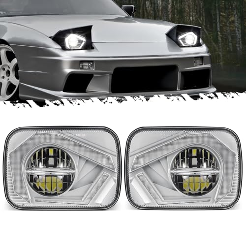 Partsam 2025 H6054 LED Headlights 7x6 5x7 Headlamp Hi/Low Sealed Beam Lights [DOT] [Start & End Animation] [Anti-glare] [DRL] [Sequential Turn