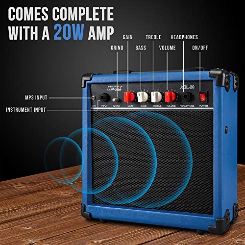 LyxPro Electric Guitar 39" inch Complete Beginner Starter kit Full Size with 20w Amp, Package Includes All Accessories, Digital Tuner, Strings, Picks