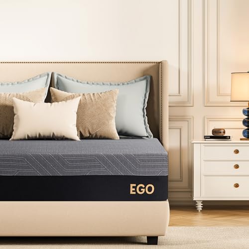 EGOHOME 14 Inch King Size Memory Foam Mattress for Back Pain, Cooling Copper Gel Bed in a Box, Foam Made in USA, CertiPUR-US Certified