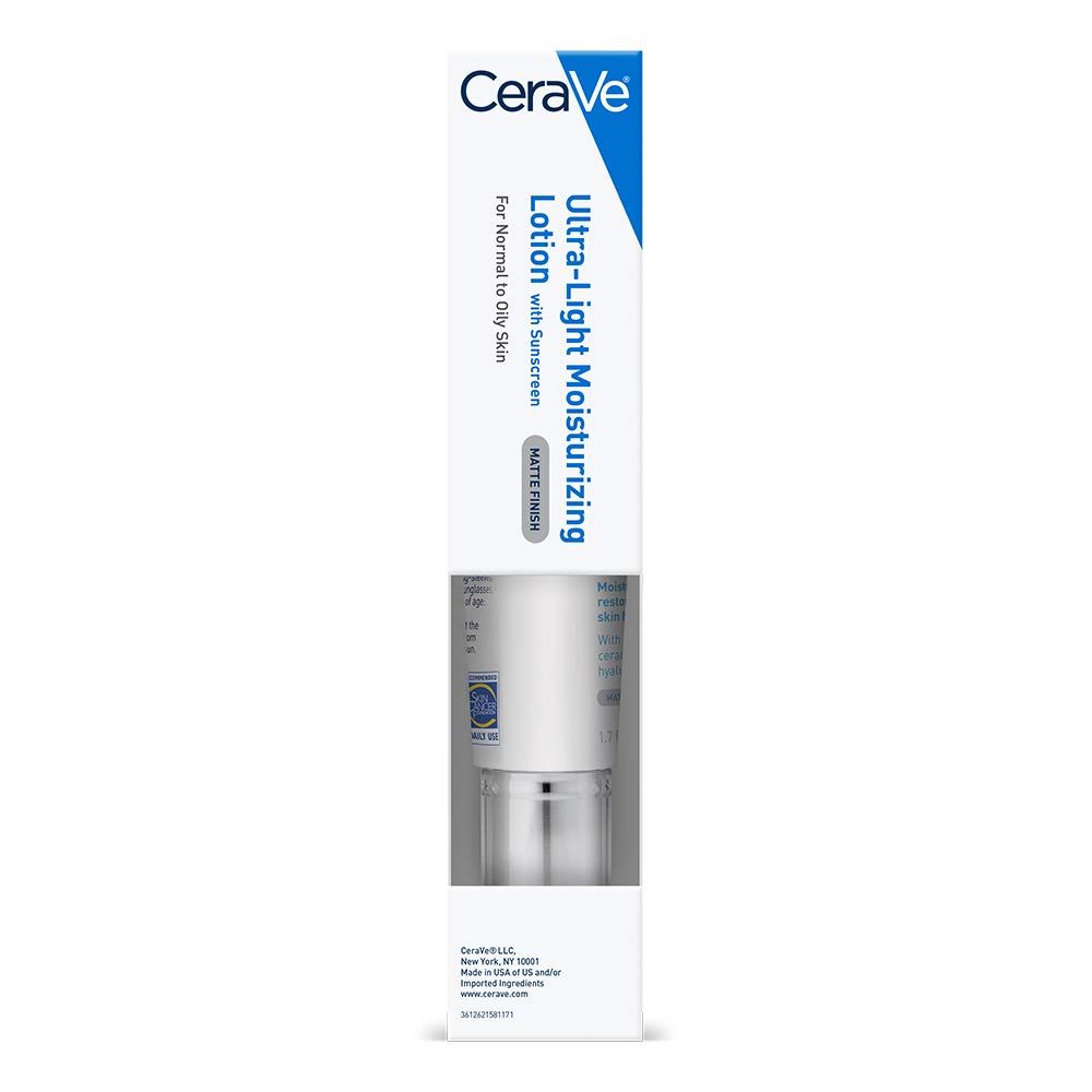 CeraVe Ultra-Light Moisturizing Lotion With SPF 30| Daily Face Moisturizer with SPF | Formulated with Hyaluronic Acid & Ceramides | Broad Spectrum
