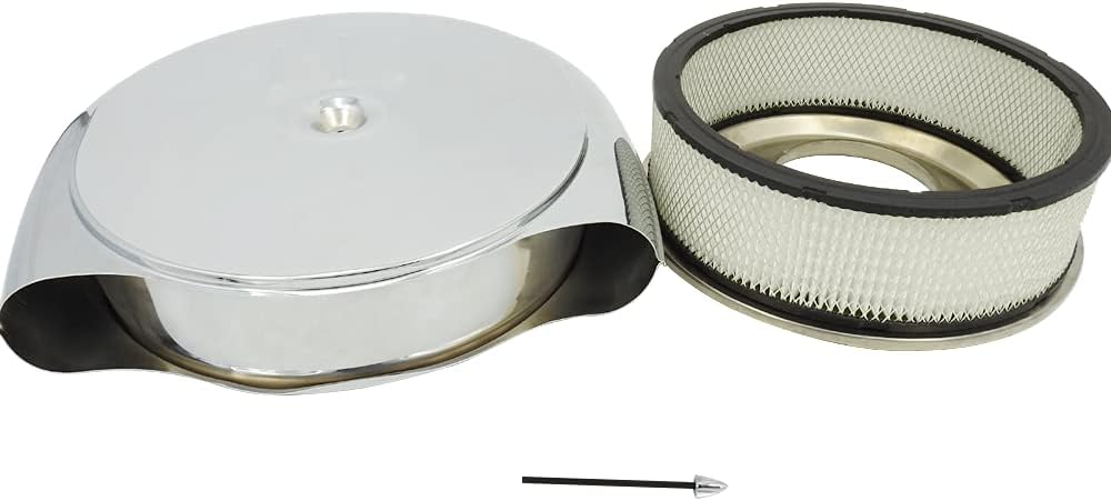 DEMOTOR PERFORMANCE Compatible for Air Cleaner Set Retro Style Steel Air Cleaner Set for 1951-1956 Cadillac Oldsmobile, Black Finished