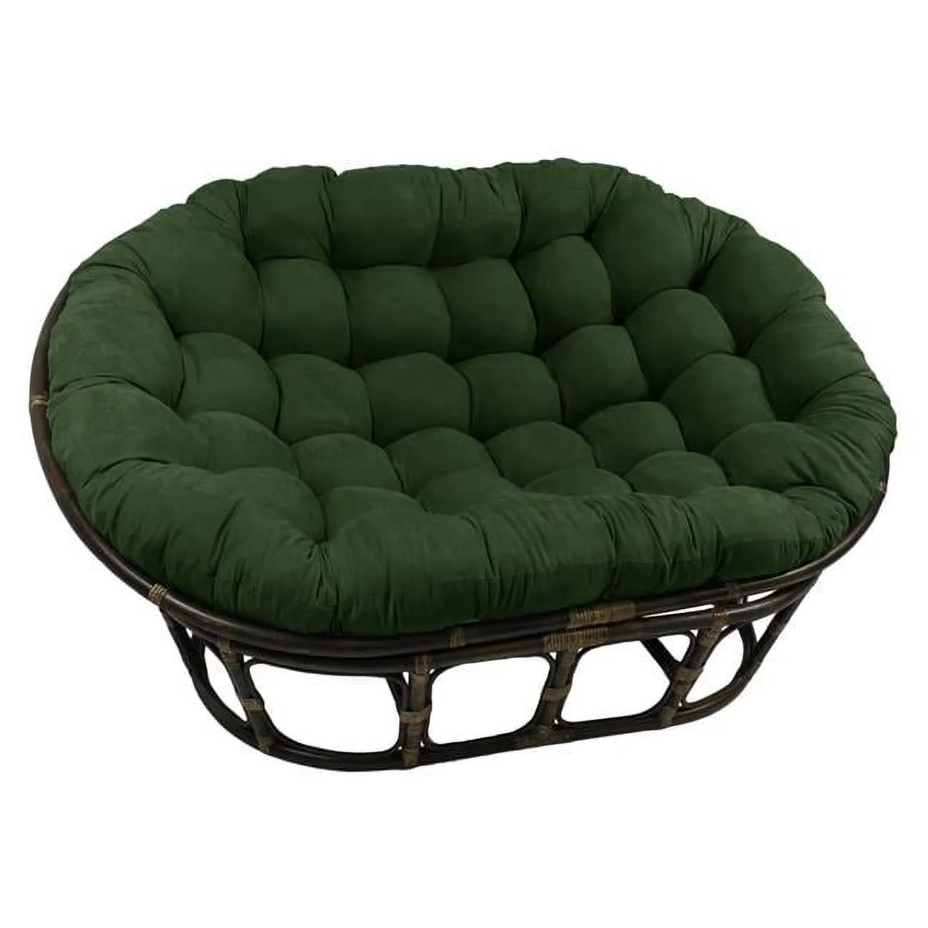 Blazing Needles 78 x 58 in. Oversize Double Papasan Chair Micro Suede Cushion Multi Color Green