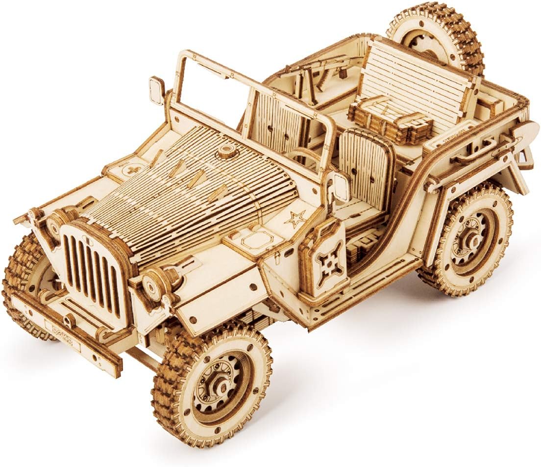 ROKR 3D Wooden Puzzle for Adults-Mechanical Car Model Kits-Brain Teaser Puzzles-Vehicle Building Kits-Unique Gift for Kids on Birthday/Christmas