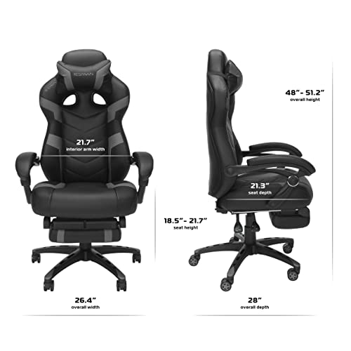 RESPAWN 110 Pro Gaming Chair - Gaming Chair with Footrest, Reclining Gaming Chair, Video Gaming Computer Desk Chair, Adjustable Desk Chair