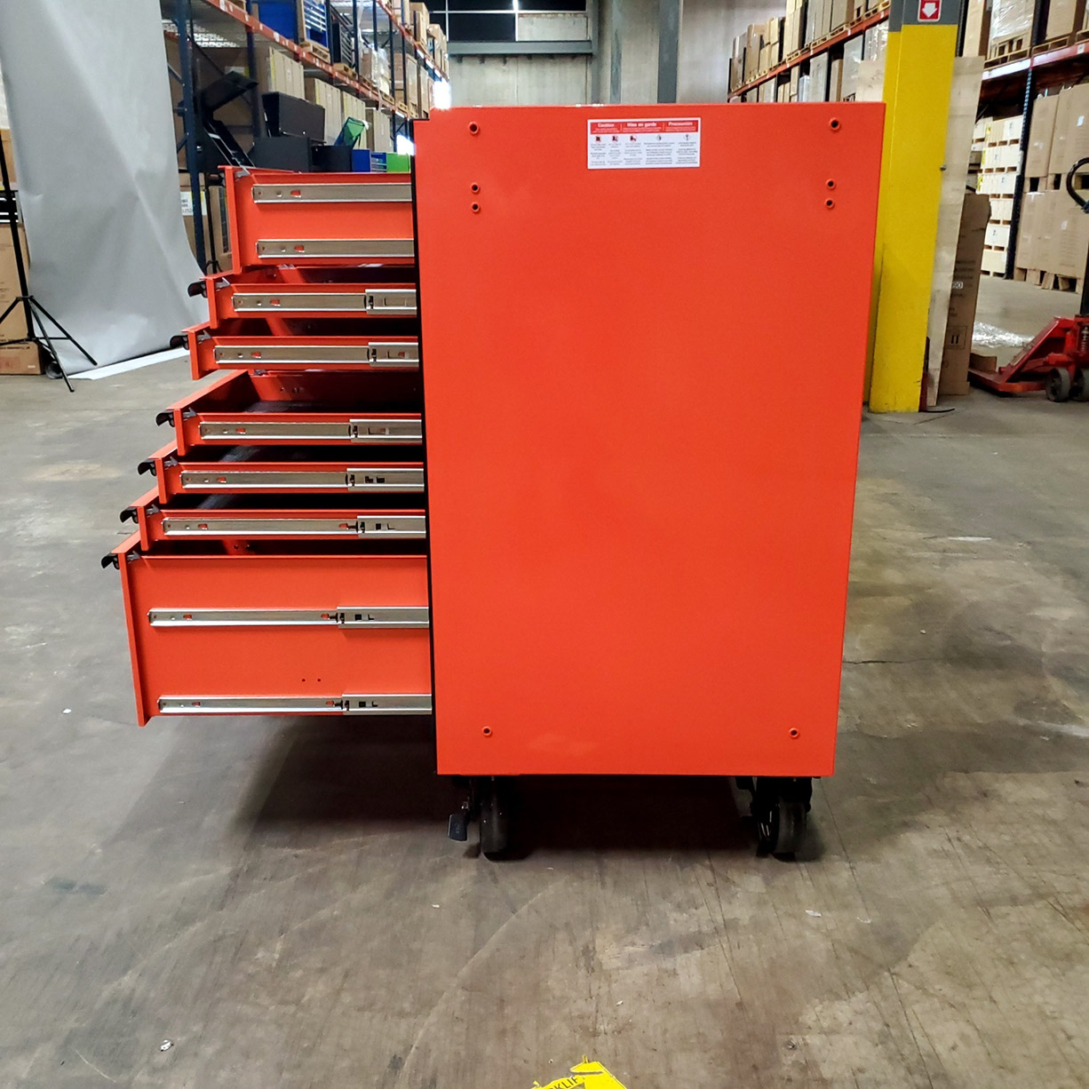 used toolboxScratch & Dent, Extreme Tools RX Series 72 19 Drawers 25 Deep Roller Cabinet, Orange, 150 lbs. Slides C Showroom Demo