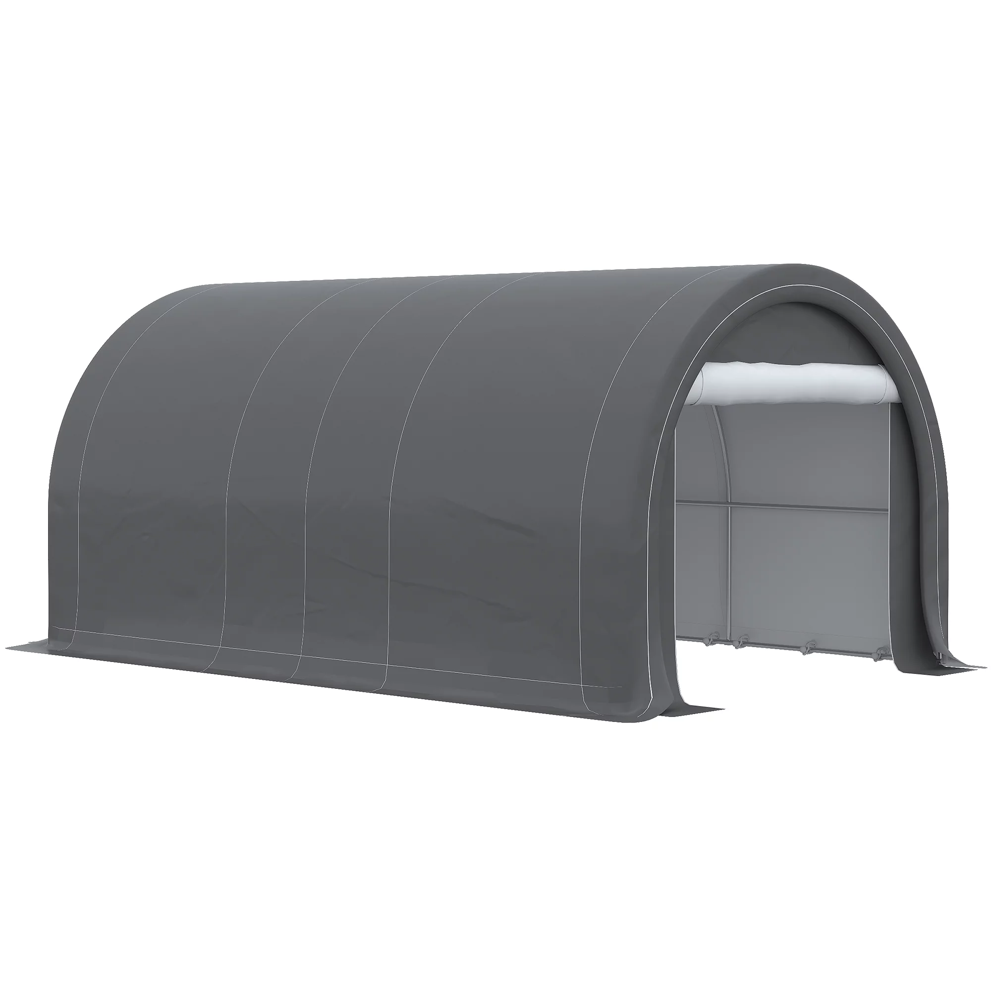 Outsunny 10' x 16' Carport Storage Tent Anti-UV PE Portable Garage, Gray
